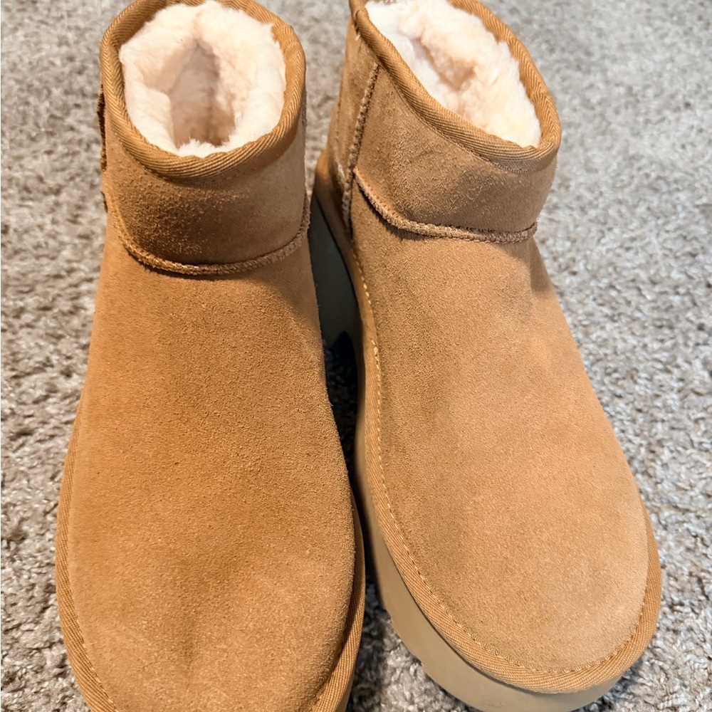 Women Ugg Suede Winter Boots in Chestnut